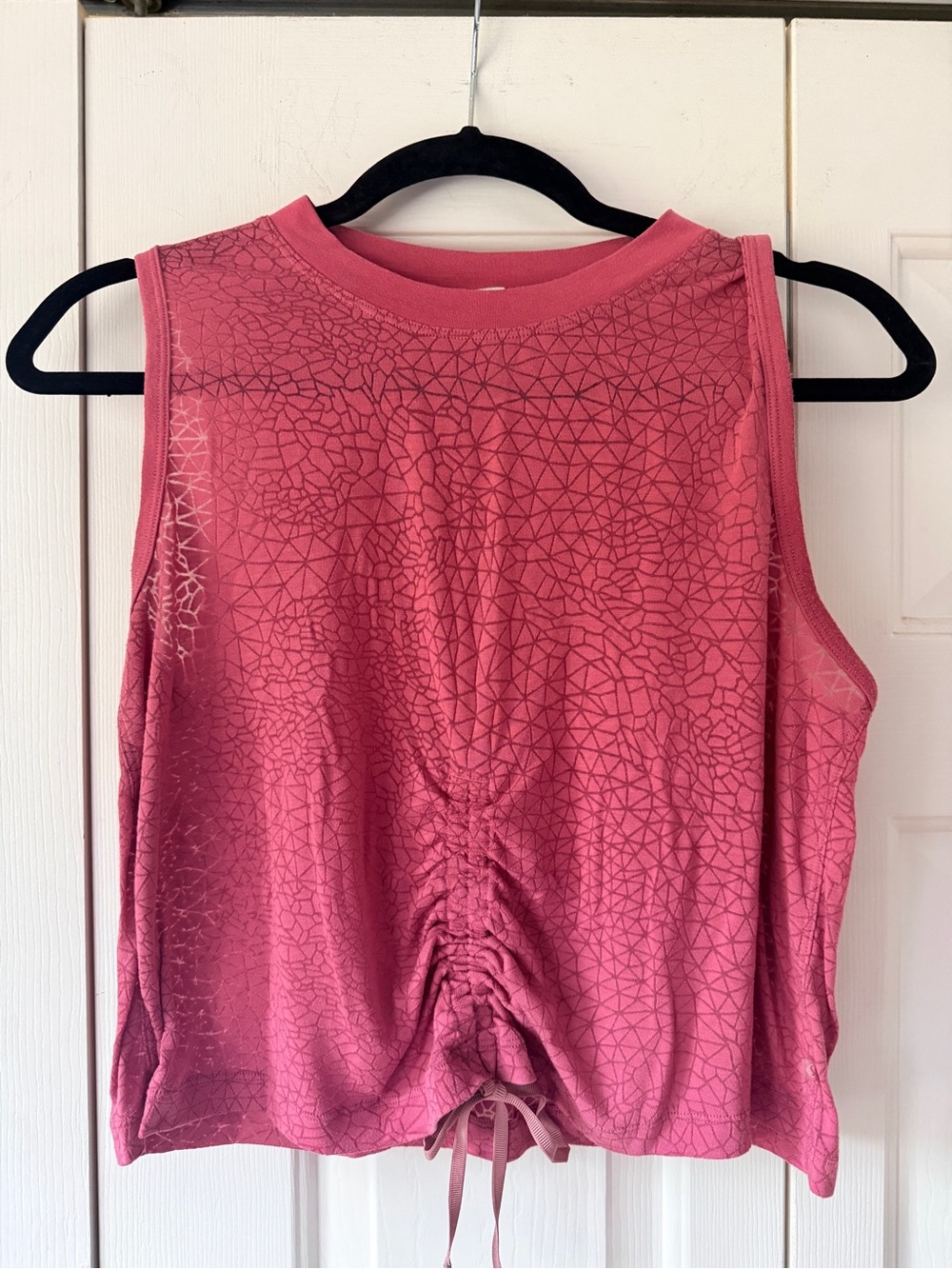 lululemon cinch me up tank, size 8, Rose Pink Ruched